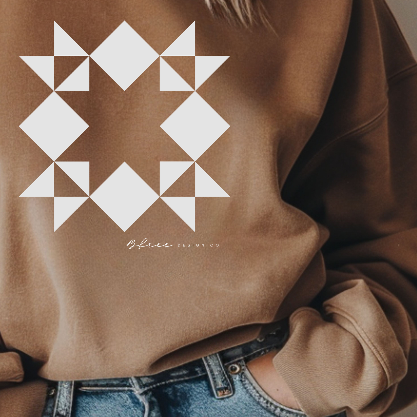 B. Free Design Co + Crewneck Sweatshirt ESPRESSO