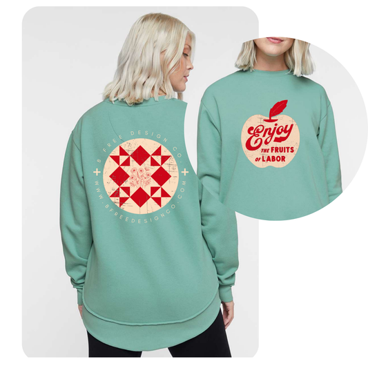 Fruits of Labor-B Free Design Co Logo Sweatshirt Turquoise