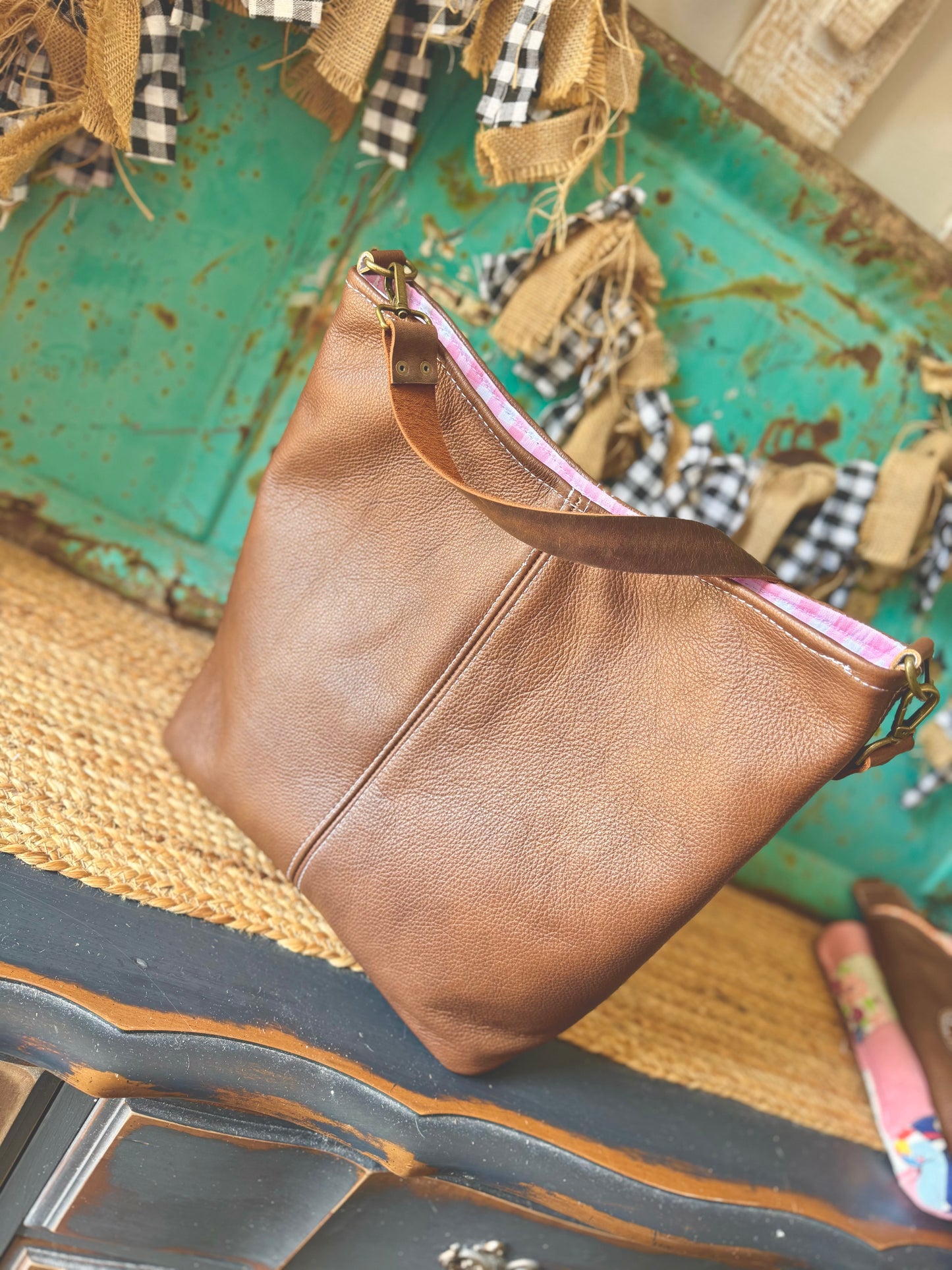 Limited Collection Leather County Fair Tote NO.060CF