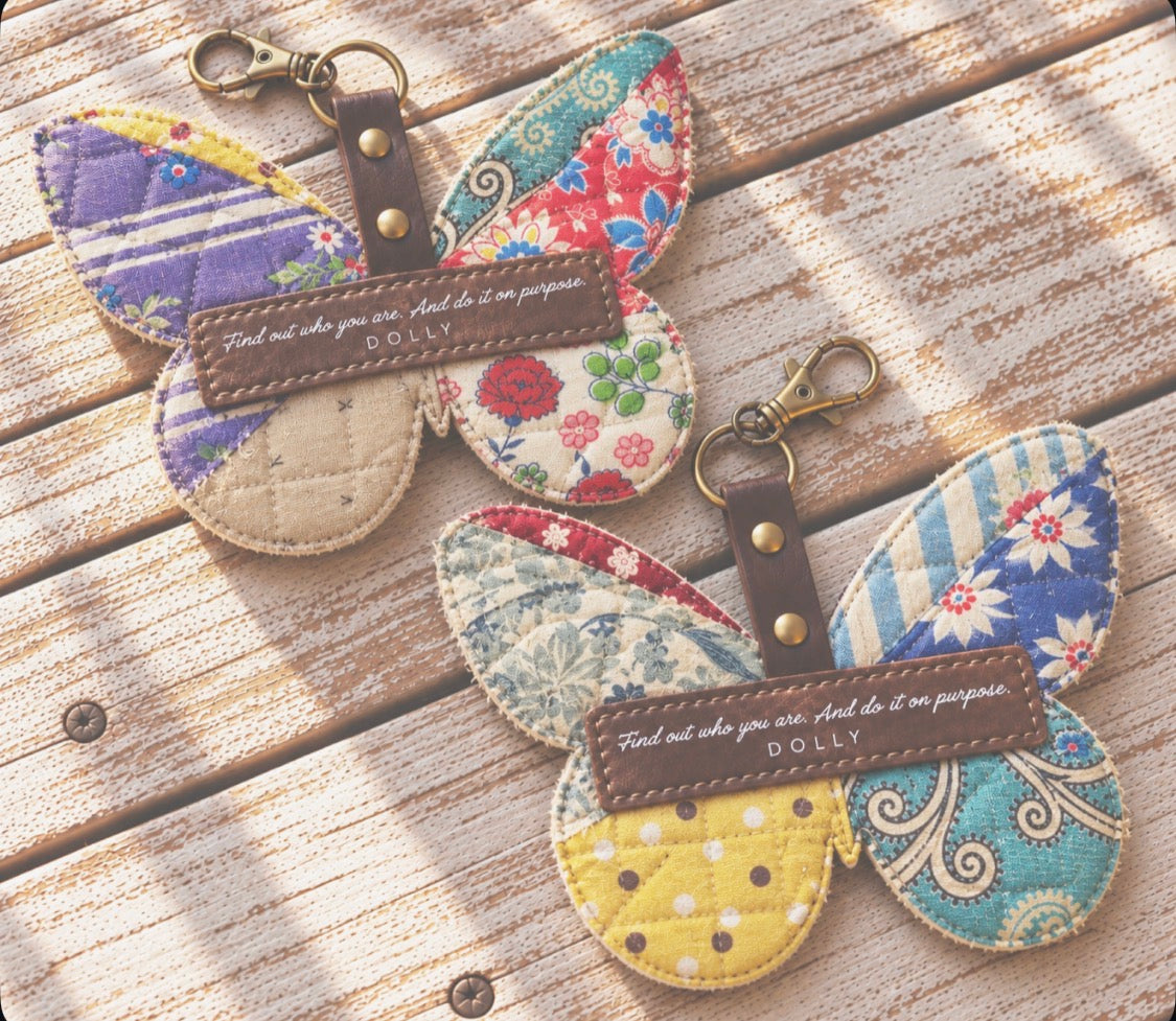 Dolly Feed Sack Butterfly Bag Charms (Set of 2)