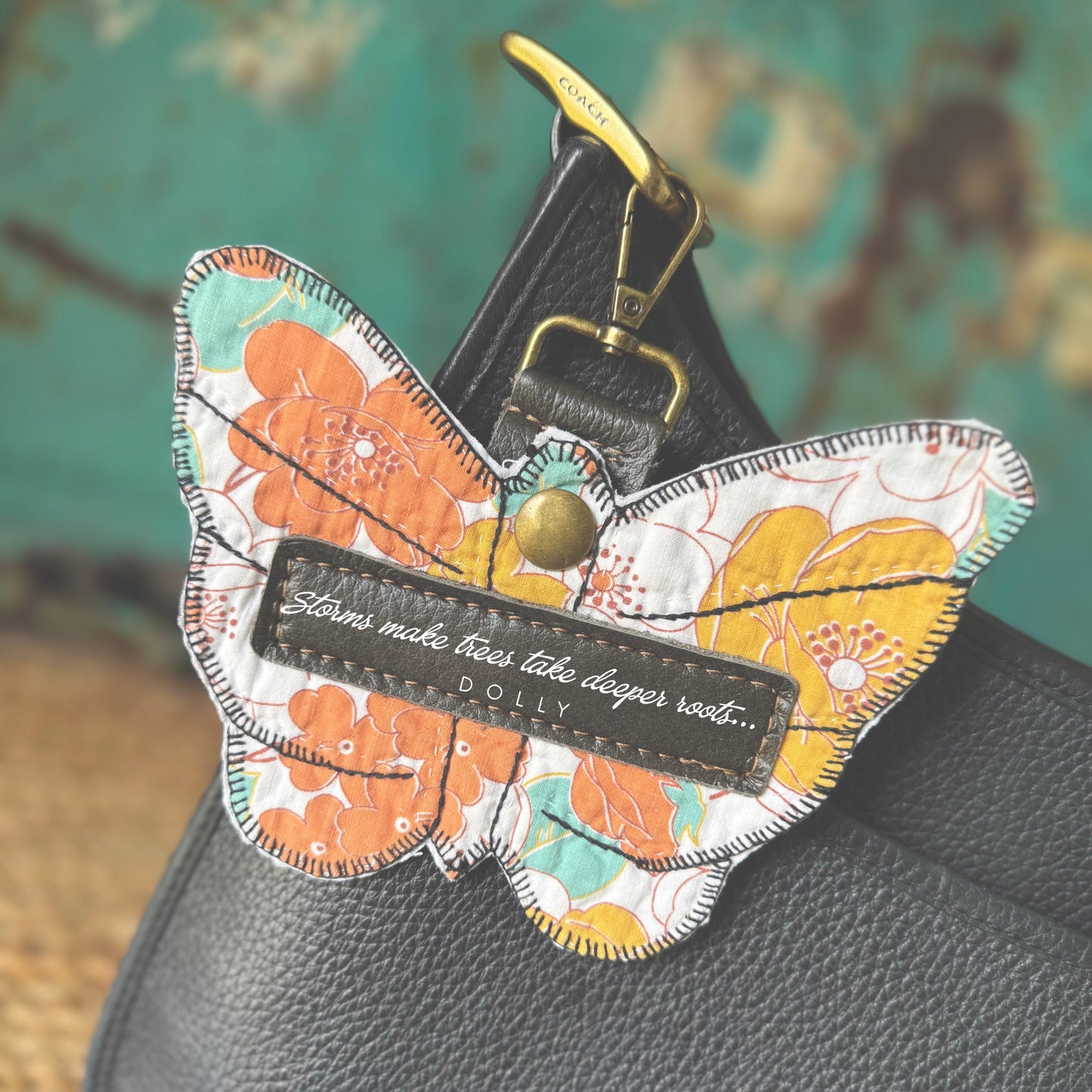 Dolly Feed Sack Butterfly Bag Charm 9