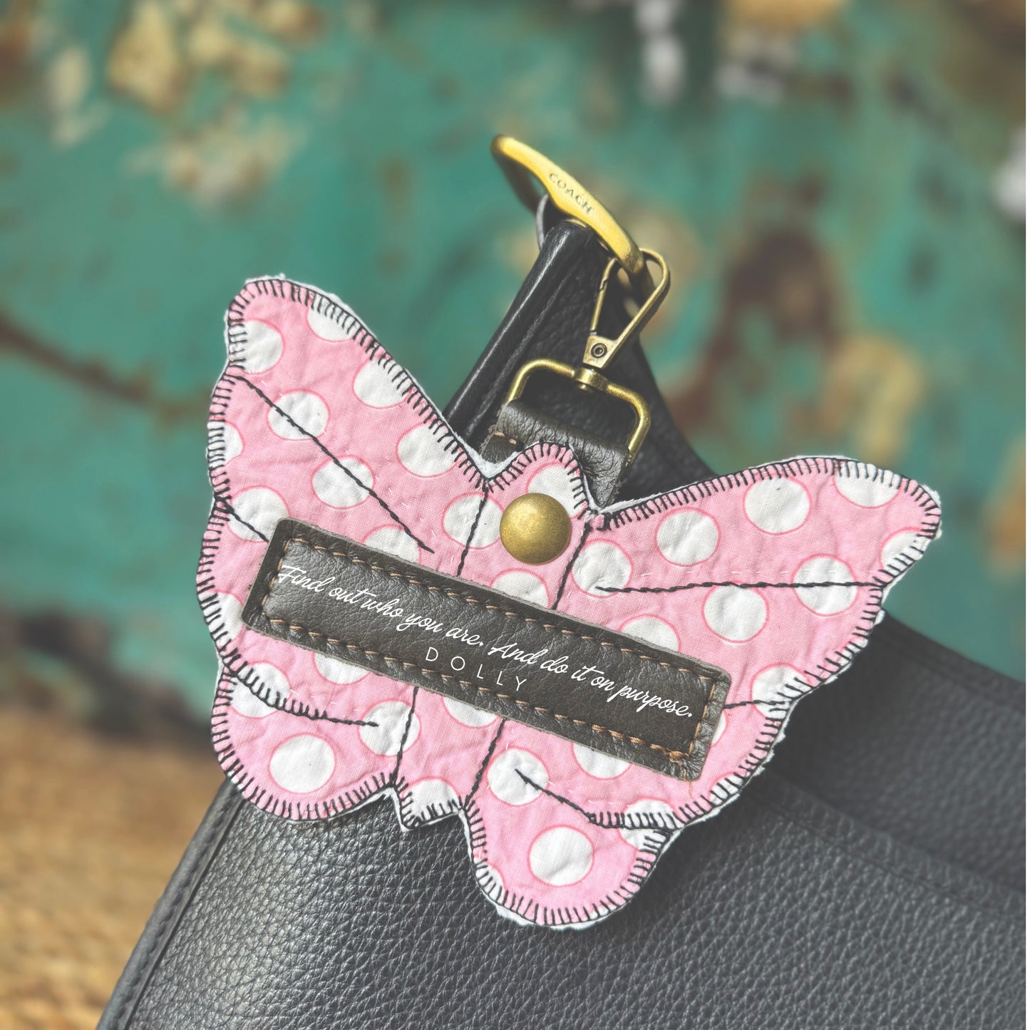 Dolly Feed Sack Butterfly Bag Charm 10