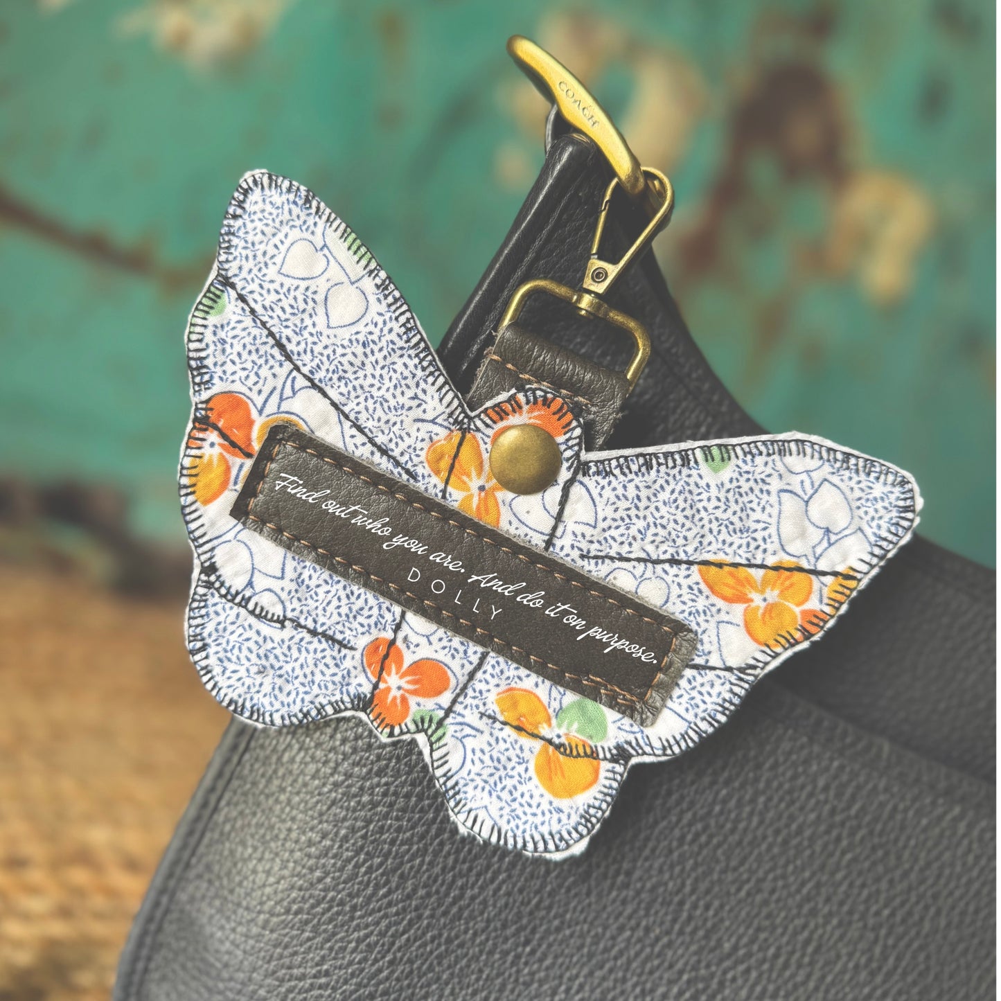 Dolly Feed Sack Butterfly Bag Charm 12