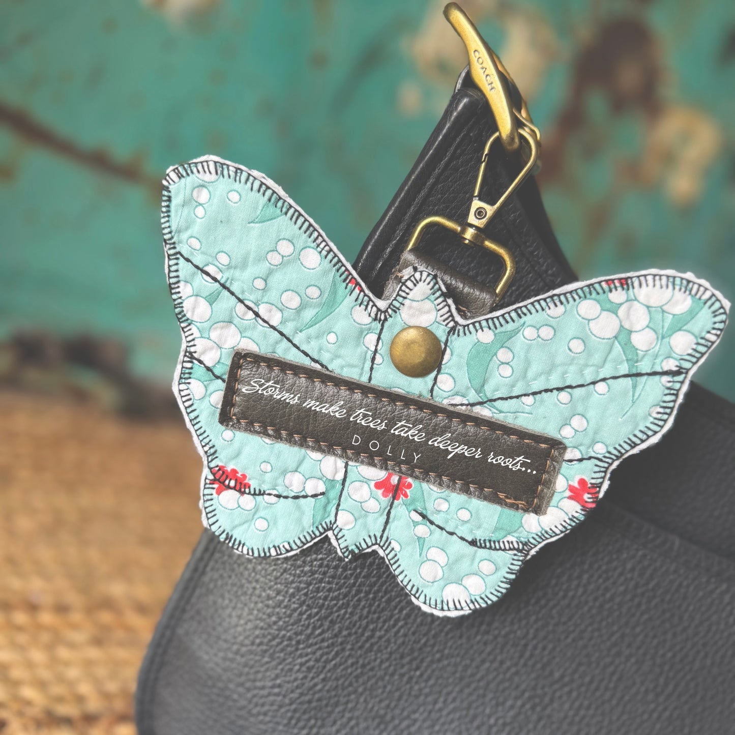 Dolly Feed Sack Butterfly Bag Charm 13