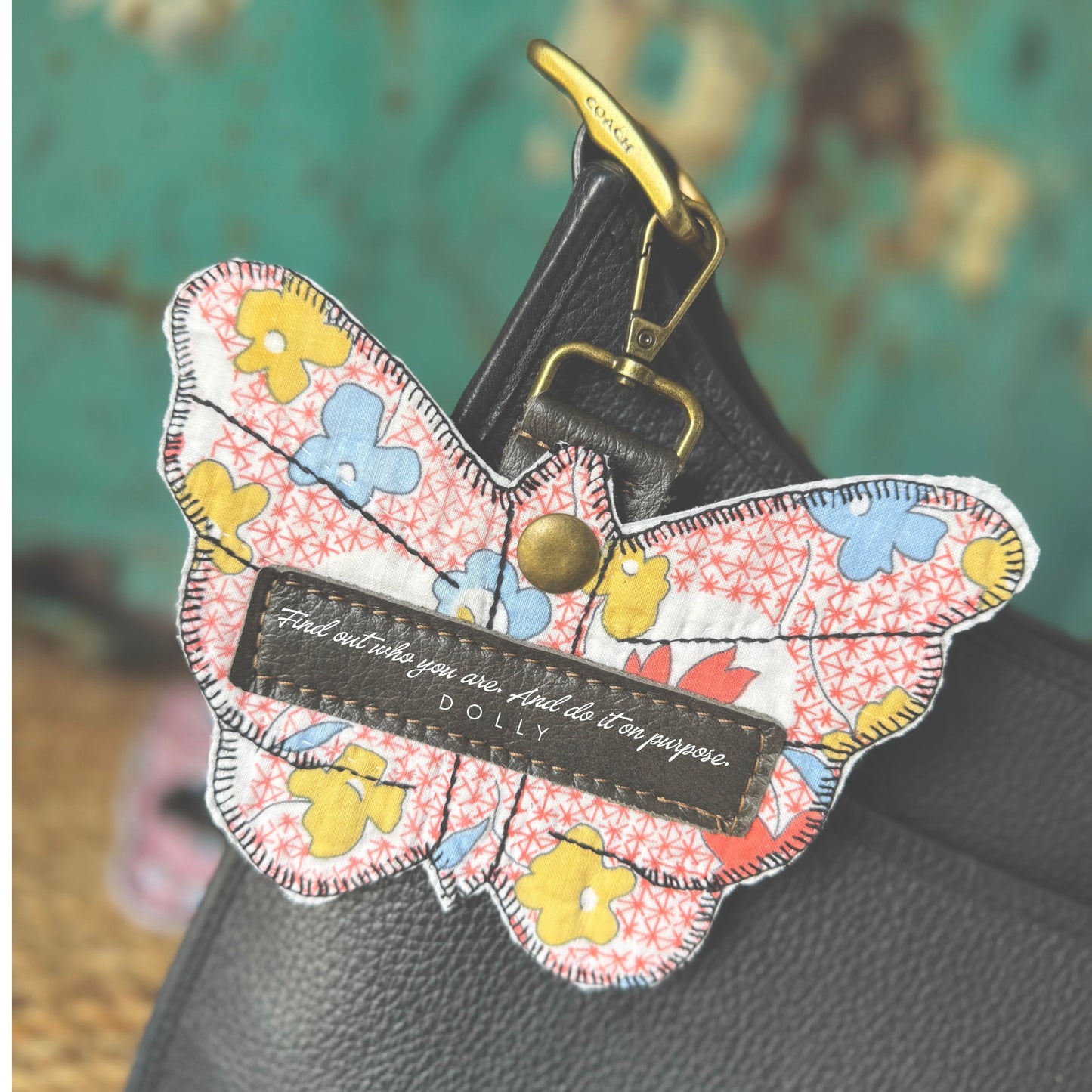 Dolly Feed Sack Butterfly Bag Charm 14