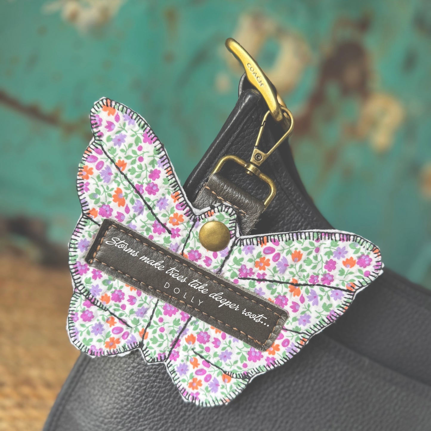 Dolly Feed Sack Butterfly Bag Charm 15