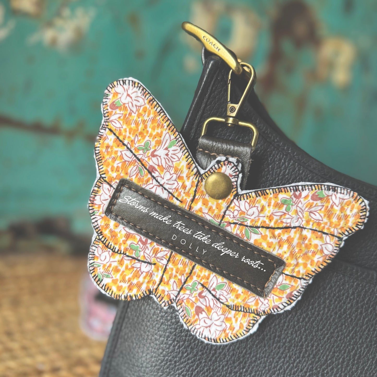 Dolly Feed Sack Butterfly Bag Charm 17