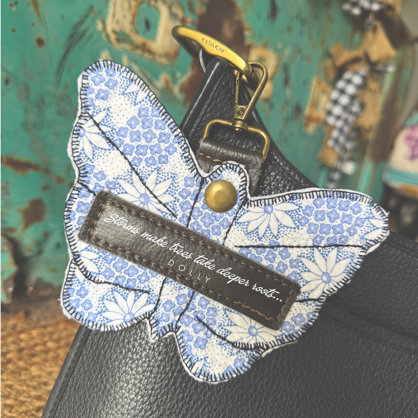 Dolly Feed Sack Butterfly Bag Charm 1