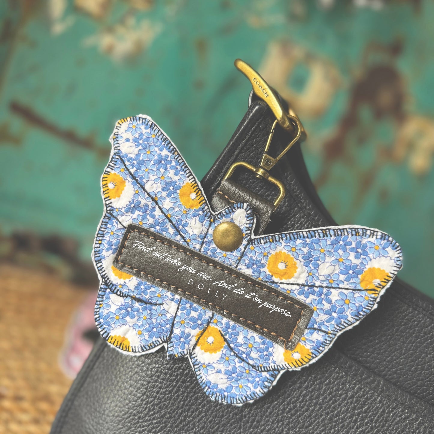 Dolly Feed Sack Butterfly Bag Charm 18