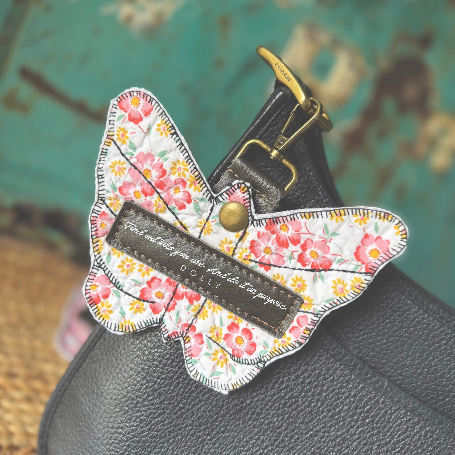 Dolly Feed Sack Butterfly Bag Charm 24