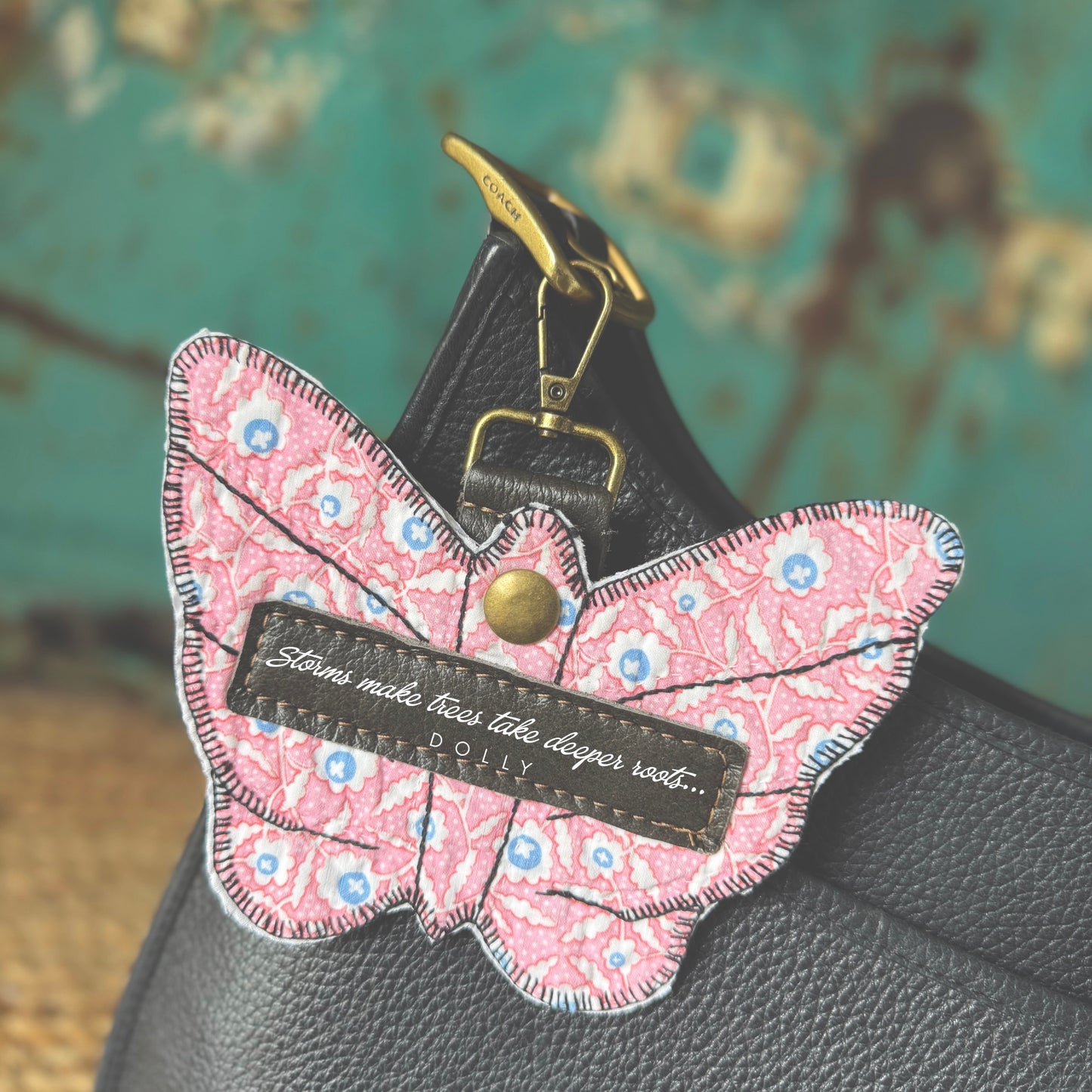 Dolly Feed Sack Butterfly Bag Charm 25