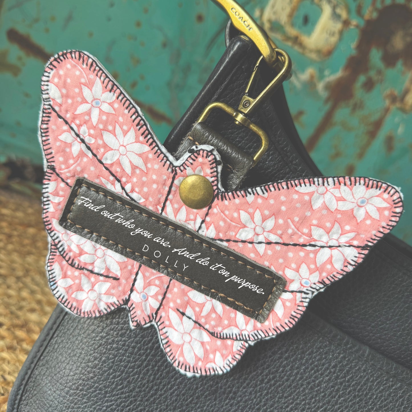 Dolly Feed Sack Butterfly Bag Charm 2