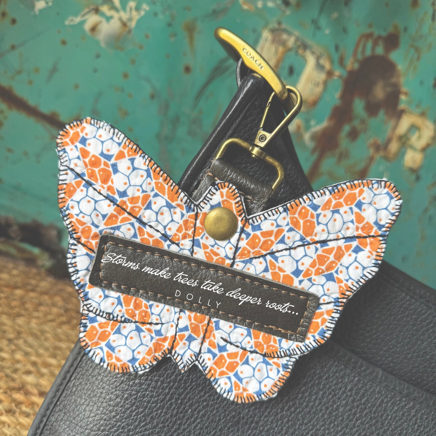 Dolly Feed Sack Butterfly Bag Charm 3
