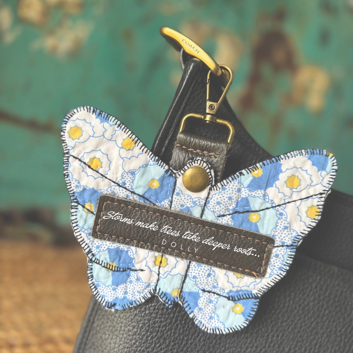 Dolly Feed Sack Butterfly Bag Charm 7